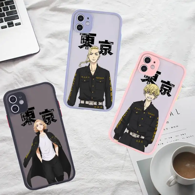

tokyo revengers 9 Phone Case For iPhone 12 11 Mini Pro XR XS Max 7 8 Plus X Matte transparent Gray Back Cover