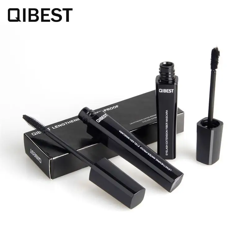 QIBEST новые волокна ресниц тушь для Набор Водонепроницаемый Rimel 3d расширение