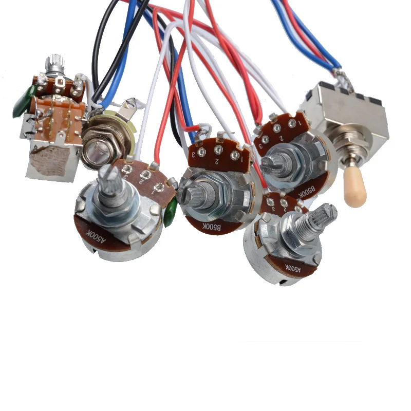 

Ohello Electric Guitar Wiring Harness Kit 2V2T Pot Jack 3 Way Switch for Gibson Les Paul Guitar Lp ElectricGuitar Accessories
