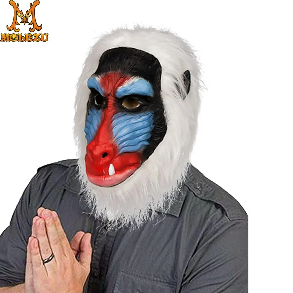 

Molezu Monkey Mask Latex Animal Baboon Gelada Masks for Halloween