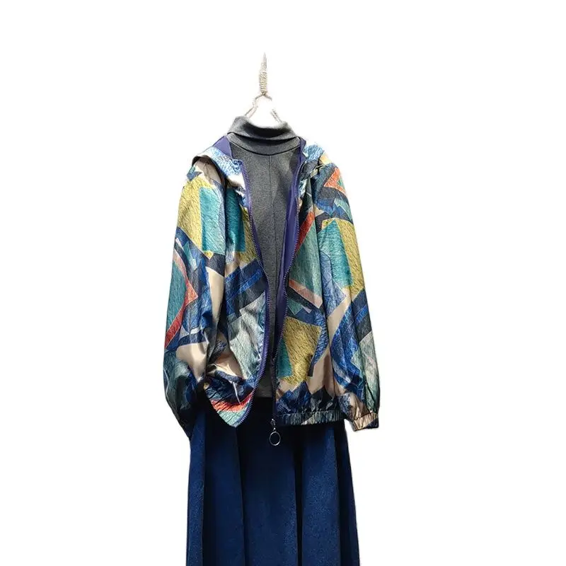 

Mother Short Hooded Coat 2021 New Middle-aged Windbreaker Women's Spring Autumn Trench Coats Large Size Clothes f990