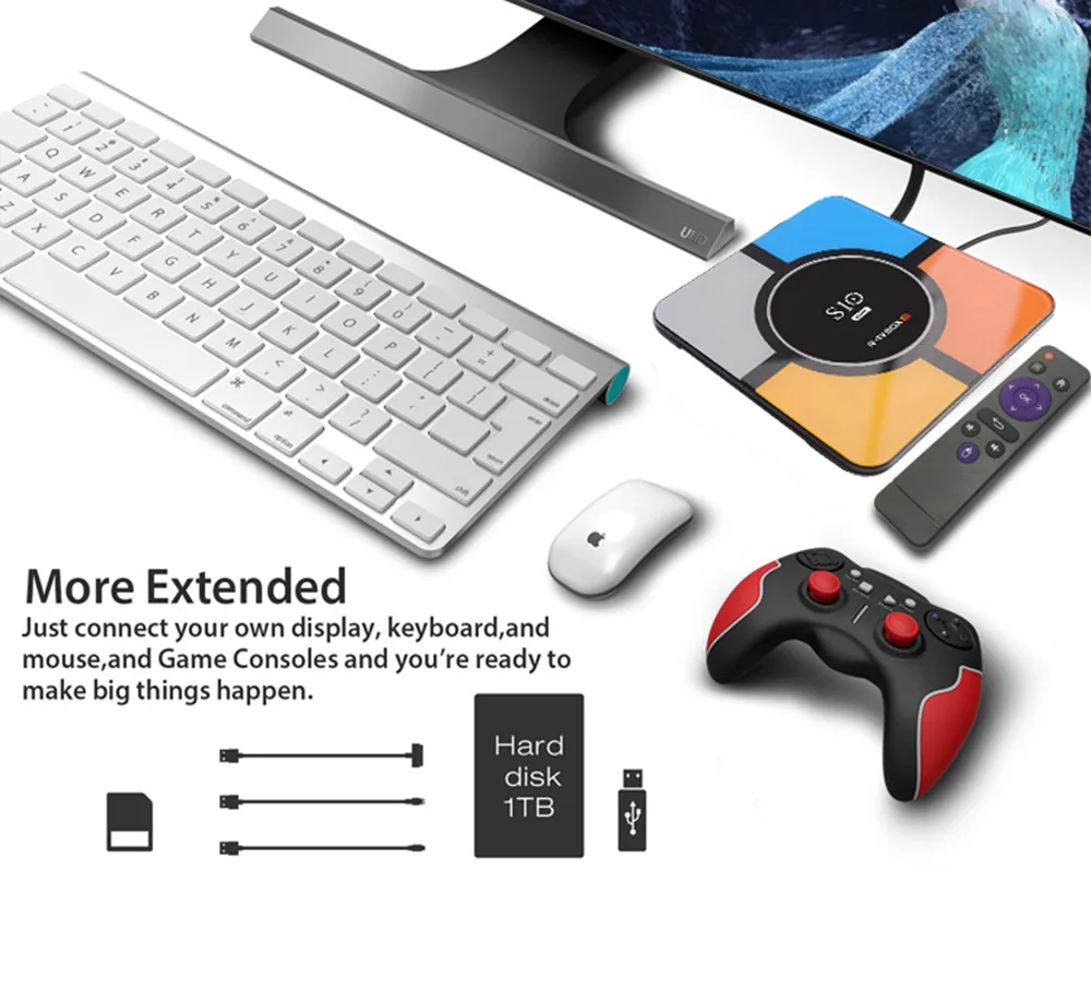 Android 9,0 tv Box S10 мини Смарт ТВ-бокс на Rockchip RK3328 Четырехъядерный 4 ГБ DDR3 32 ГБ/64 Гб 4K H.265 2,4 ГГц wifi USB 3,0 медиаплеер