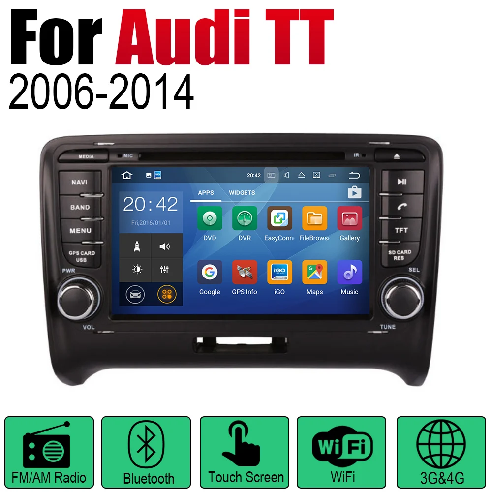 2 Din Автомобильный мультимедийный плеер Android радио для Audi TT 8J 2006 ~ 2014 MMI DVD GPS