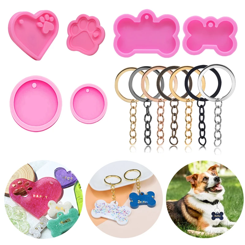 Самодельная бирка для собак брелок в форме кости силиконовая форма ключей