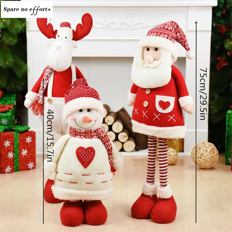 75 см, Рождественская Выдвижная фигурка Navidad, рождественские украшения для дома, куклы Санта-Клауса, adornos de navidad, подарки на год