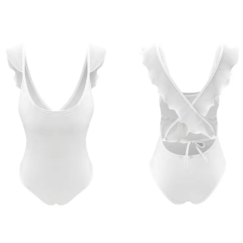 2020 слитные купальники для женщин с рюшами без рукавов пуш ап купальник бантом