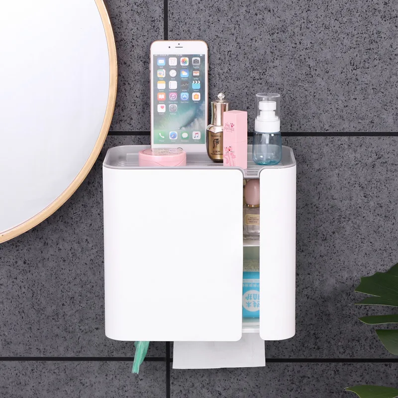 

WC Tissue Box Household Products No Punching Transparent Wall-mounted Toilet Paper Holder Creative Waterproof Toilet Paper Box