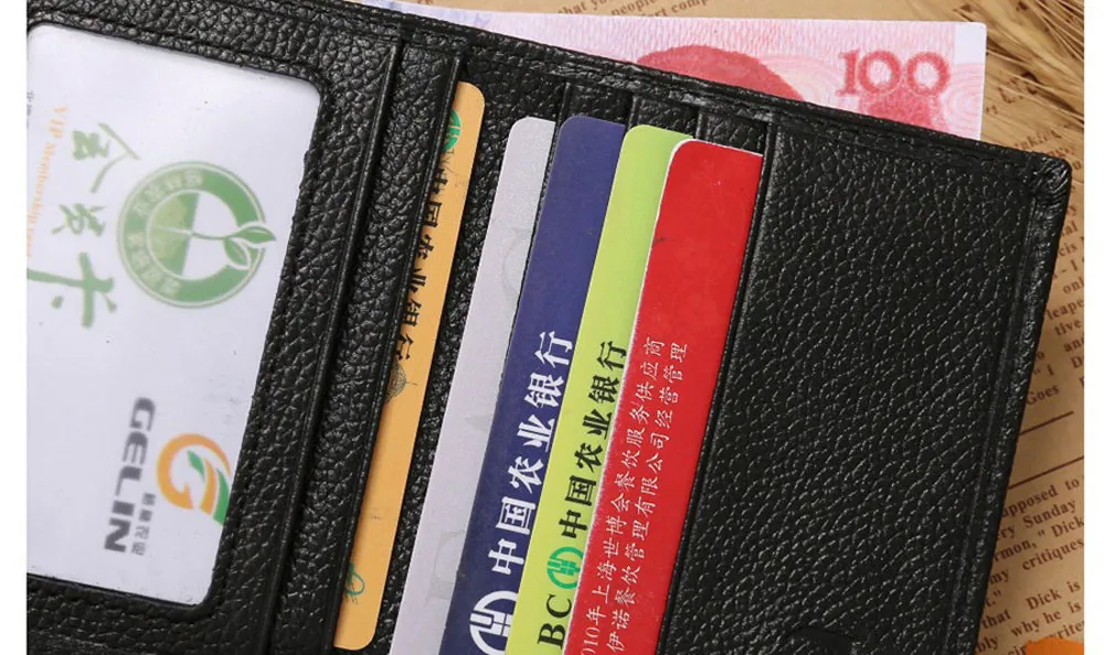 Personalized Wallets For Men Leather Wallet Black Credit Cards Metal Decoration Male Brand #3 | Багаж и сумки