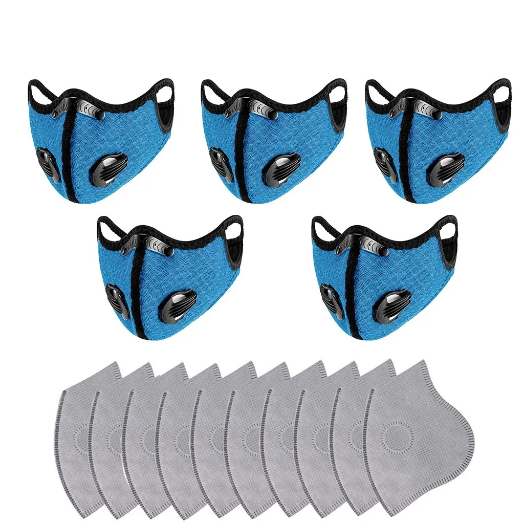 5 шт. многоразовый респиратор с активированным углем 10 фильтров|Защита экрана| |