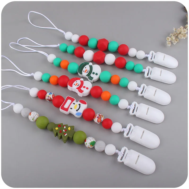 

Baby Anti-drop Chain Silicone Beads Pacifier Clips Infant Nipple Appease Soother Chain Clips Dummy Holder Nipple Clip Baby Stuff