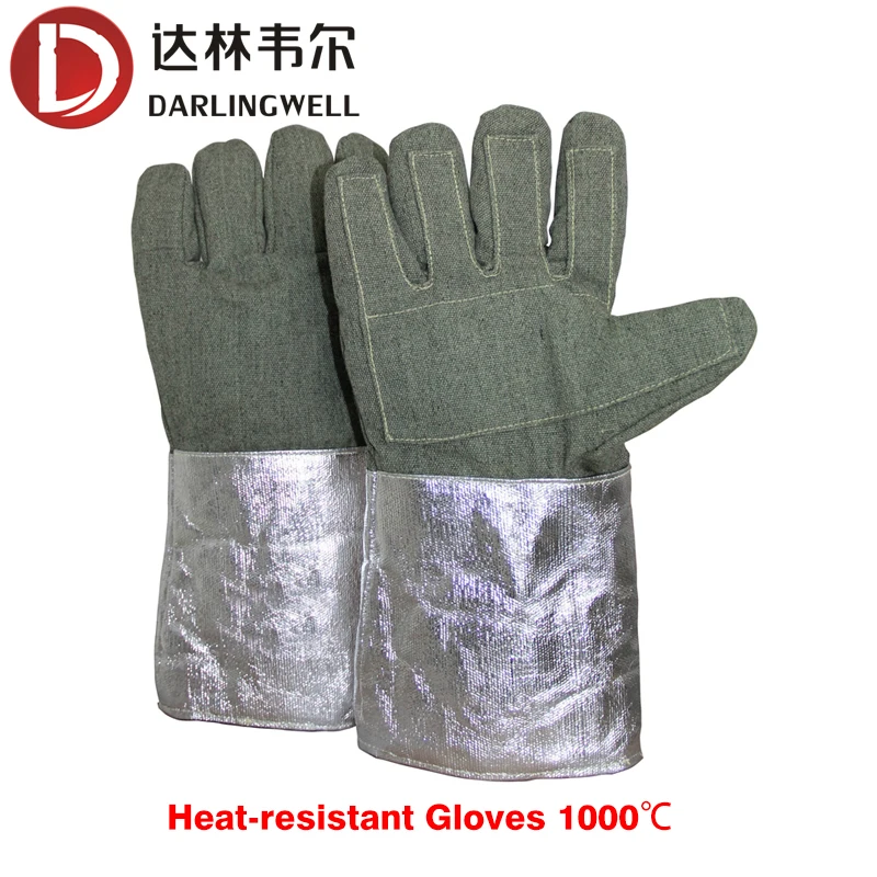 

Aluminum Foil High temperature resistant Gloves 1000 degrees Anti-scalding Heat insulation Aramid fiber Gloves Anti-radiant heat