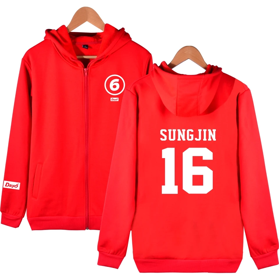 

KPOP Day6 Hoodies Winter Sweatshirt Streetwear Zipper Hoodie Sweatshirts Korean Day 6 Fan Support Harajuku Jacket Coat Clothes