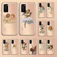 angel retro cute cartoon phone case transparent for huawei nove e 6 5 4 3 2 s i se pro lite protective shell capa