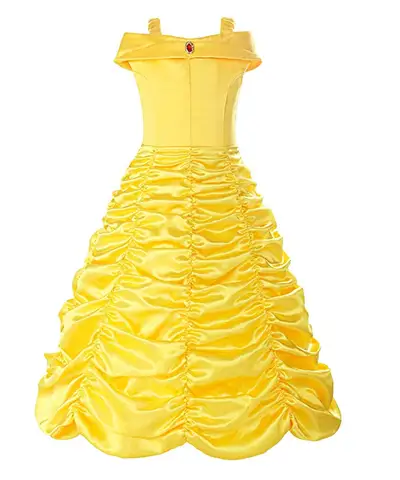 Новый многослойный костюм принцессы Белль для малышей, детей, маленьких девочек, желтое платье, наряд на Хэллоуин