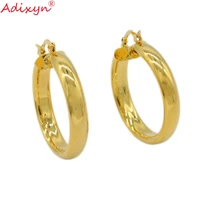 adixyn simple earring trendy gold color cylinder hoop earrings for women party jewelry accessories n071045