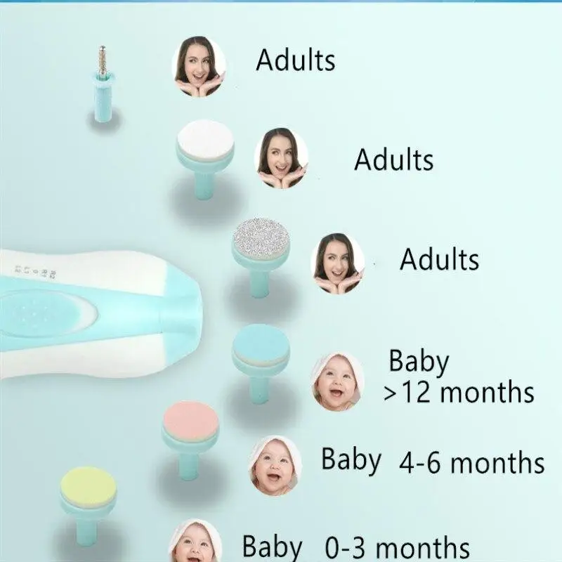 

6 in 1 Electric Nail Clipper Cutter Baby Nail Trimmer Manicure Pedicure Clipper Cutter Scissors Kids Infant Babies Nail Tools
