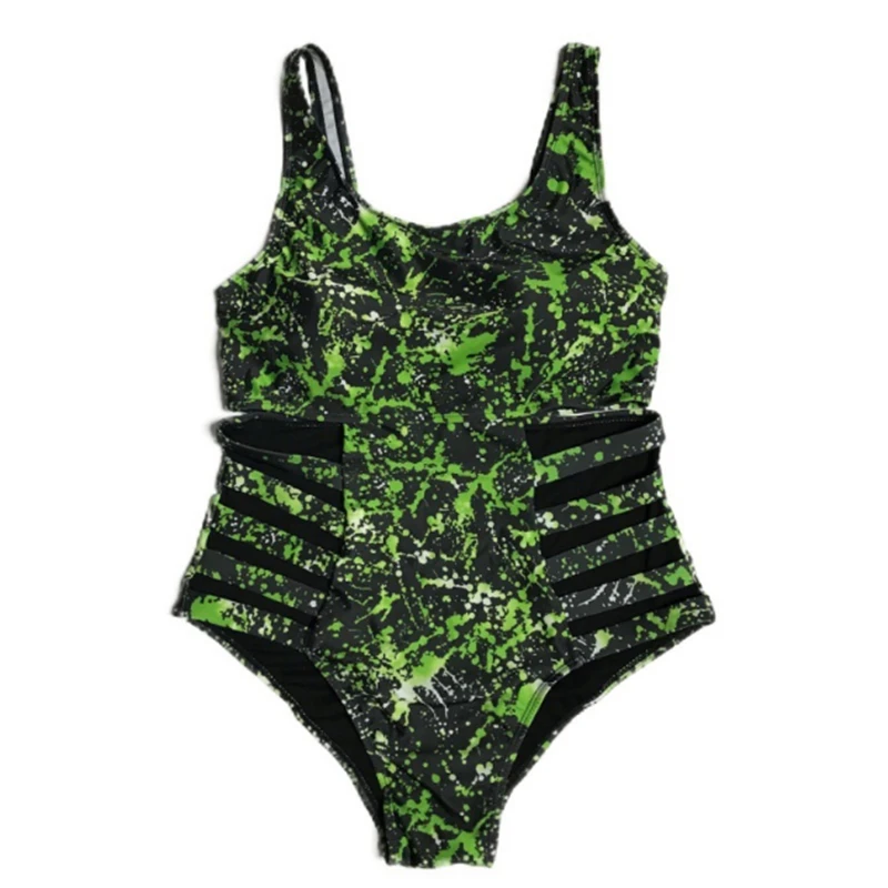 

Plus Size Swimsuit 2021 New Arrival Summer One Piece High Waist Hollow Solid Color Designer Bathing Suit for Women K