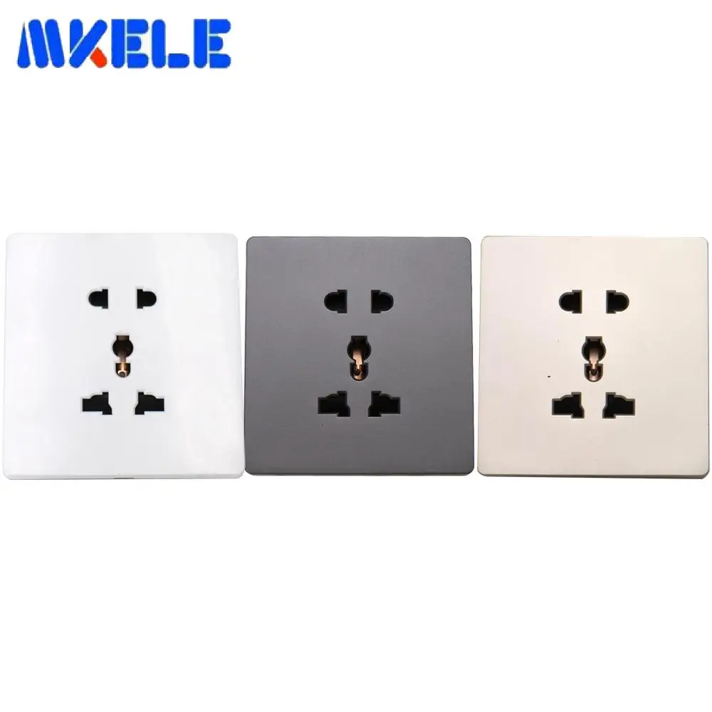 

10A 5 Hole Universal Socket Electric AC Power Outlet Panel Plate Wall Charger Dock Socket Electrical Sockets