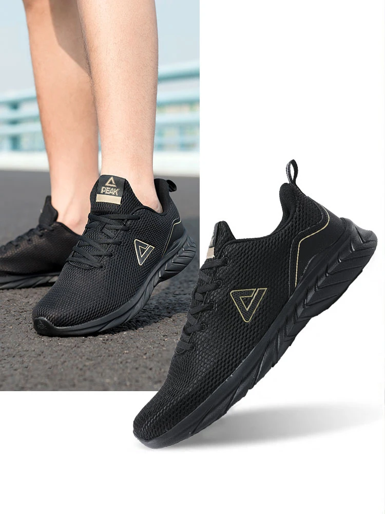 

Peak men's shoes running shoes men's 2021 summer official men's mesh breathable lightweight black sports shoes