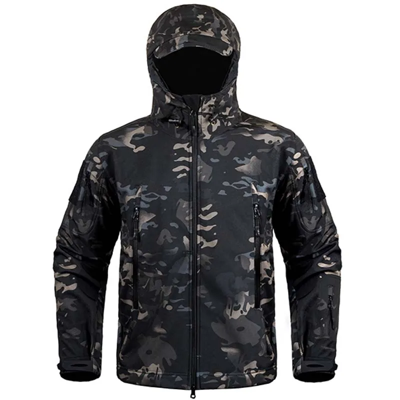 

Hiking Jackets Shark Skin Soft Shell Clothes Tactical Jacket Mens Military Windbreaker Flight Pilot Hood Fleece Field Jacket
