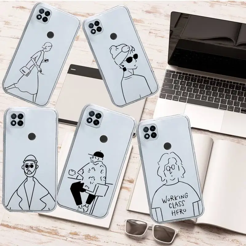 

killer Leon Matilda simple black line art Phone Case Transparent for Xiaomi redmi note 8 9 10 11 t lite pro ultra mix 4 k40