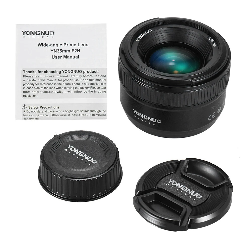 Объектив YONGNUO YN35mm F2N f2.0 широкоугольный объектив AF/MF с фиксированным фокусом F