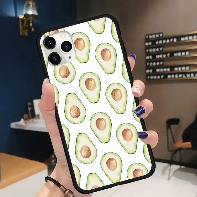 

avocado aesthetic Gteen Fruit Food Phone Case for iPhone 11 12 pro XS MAX 8 7 6 6S Plus X 5S SE 2020 XR mini Funda