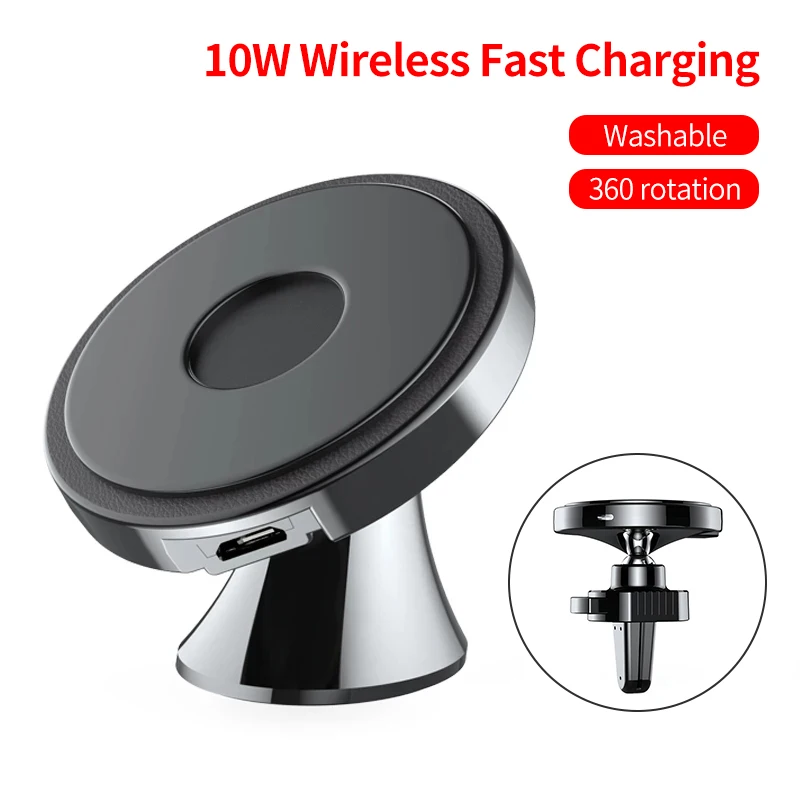 

10W Qi Wireless Car Charger Phone Holder for IPhone Samsung Huawei Fast Wireless Charging Stand Car Charger Holder with Cable