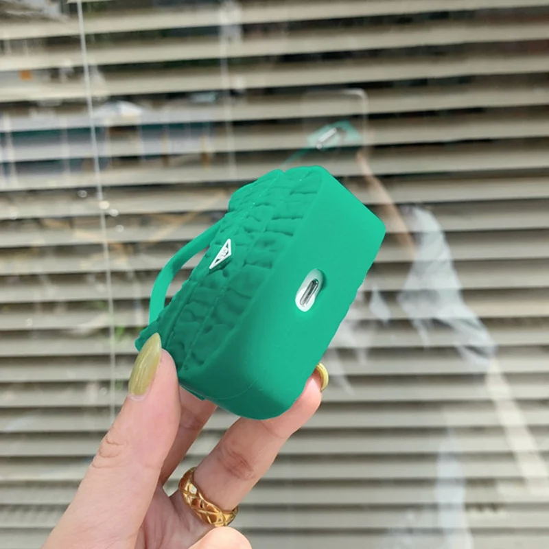 

Simulation Handbag Shaped Silicone Protector for AirPods Pro 3rd Apple Bluetooth Earphone Case Cover Charging Box with Carabiner