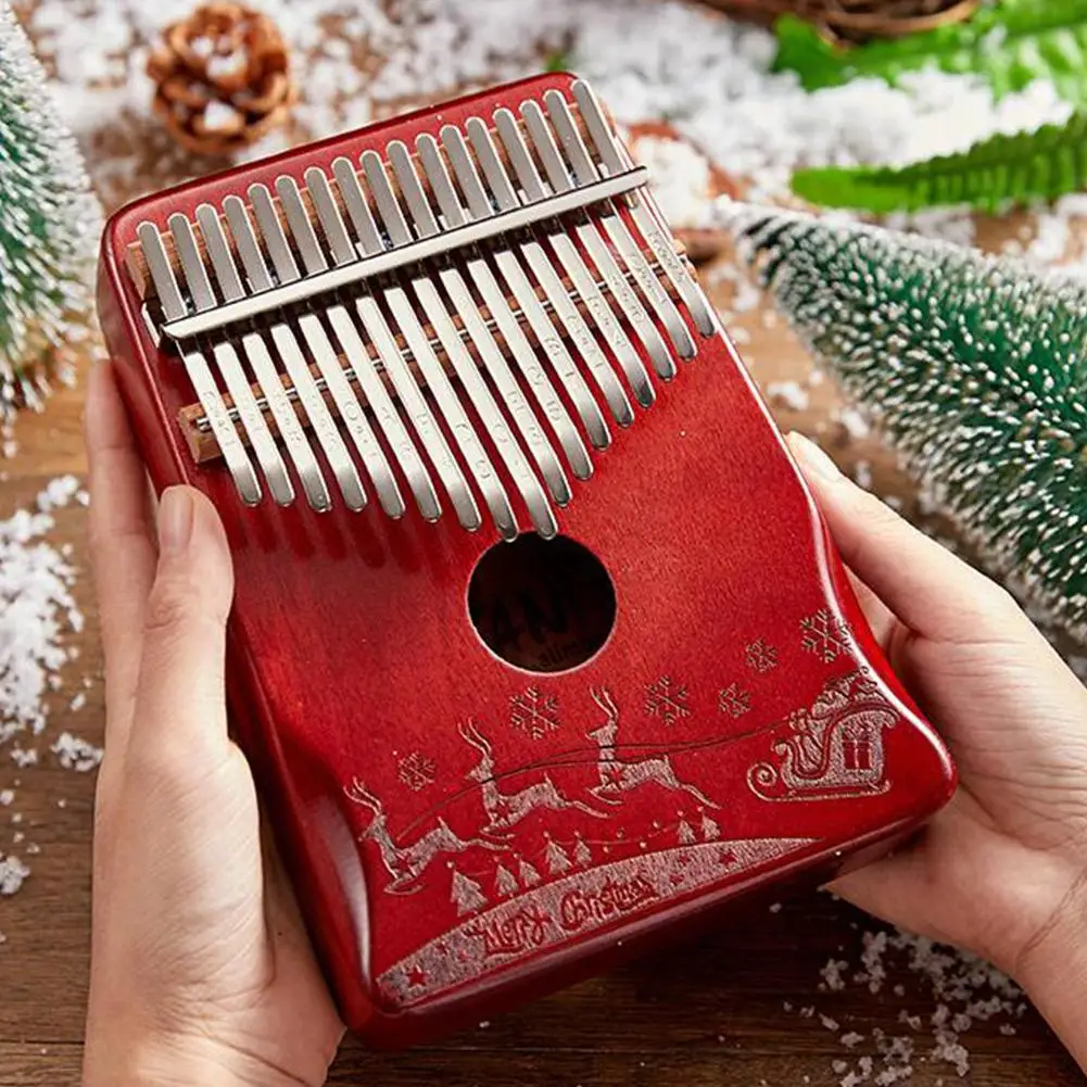 

17-tone Kalimba Mahogany Core Christmas Thumb Piano with Tuning Hammer