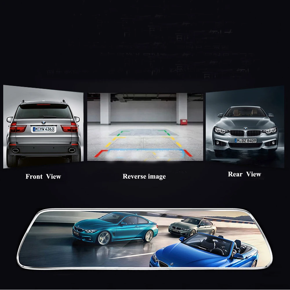 

Full HD 1080P 4.3 Inch Touch Screen Car Vehicle DVR Camer Rear View Mirror Auto Dash Cam Recorder DVR Dual Lens Registrator