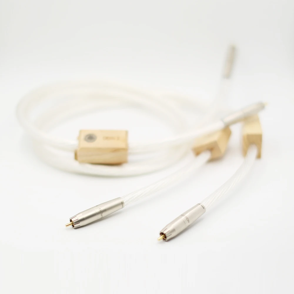 1 пара серебристых Reference соединительных RCA кабелей аудиокабель для усилителя