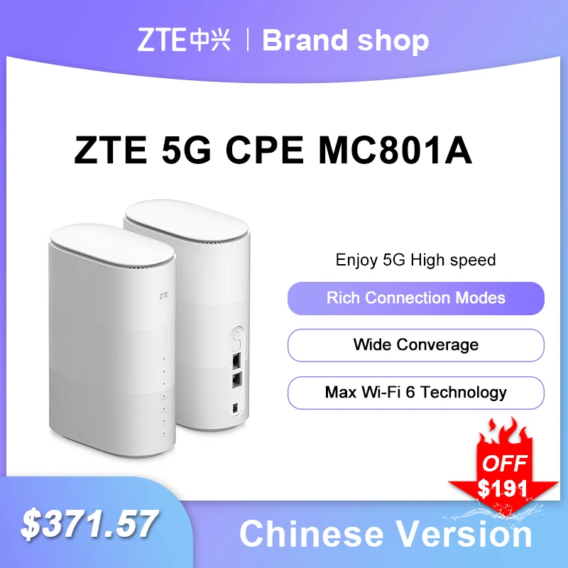 Разблокированный ZTE MC801A Wi Fi 6 маршрутизатор 5G CPE ретранслятор 5g Гц SDX55 НСА + SA