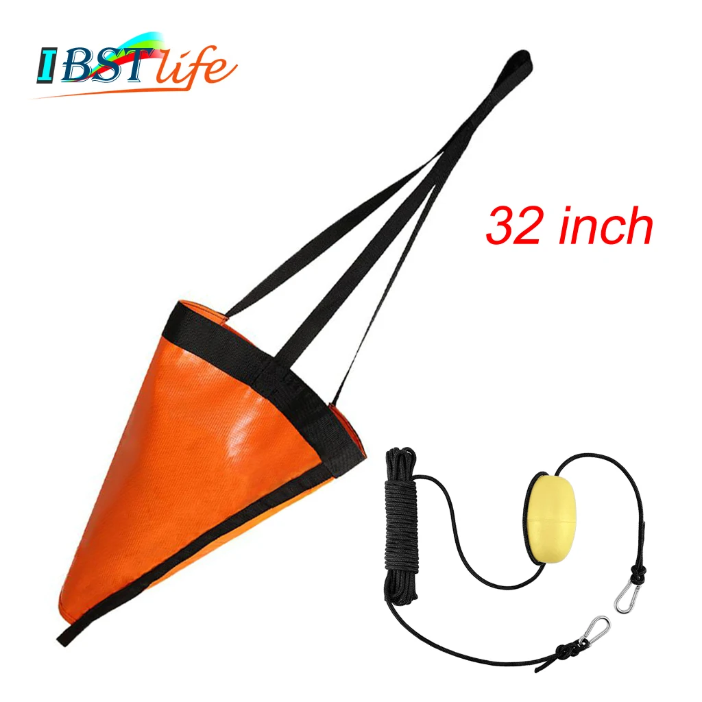 

32 inch Kayak Canoe Boat Float Marine PVC Sea Anchor Drift Anchor Drogue Drifting Brake Rowing 30ft Retrieving Tow Throw Line