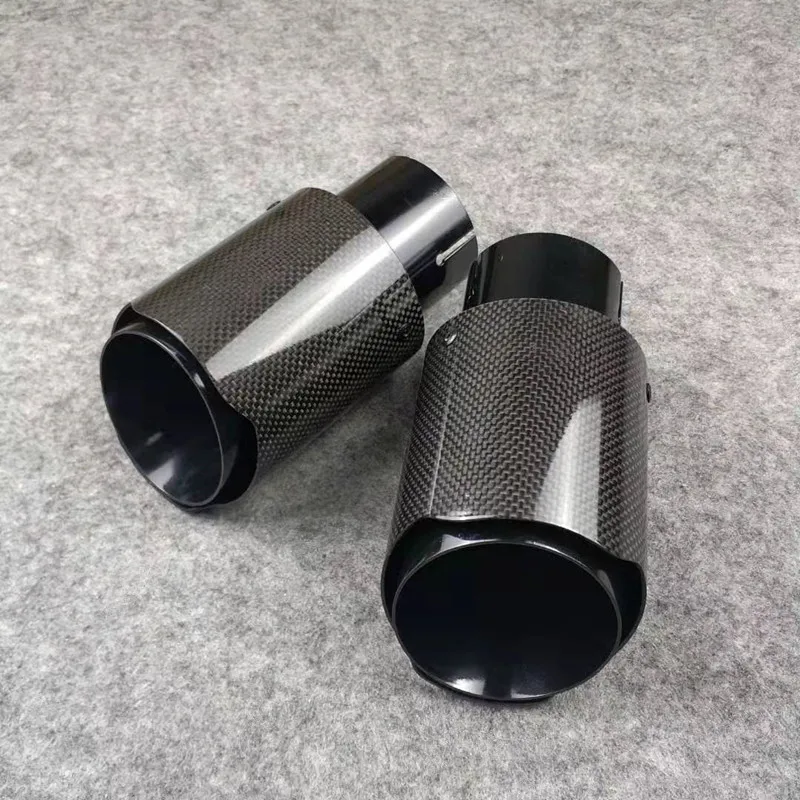 Универсальная глянцевая черная выхлопная труба Akrapovic из углеродного волокна +
