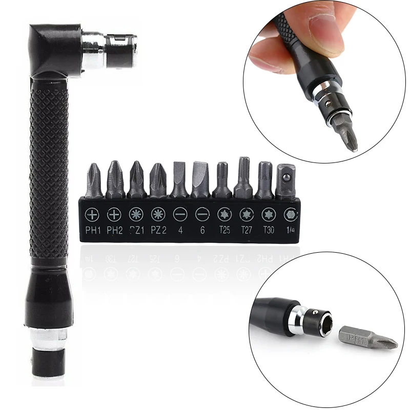 

11PCS Precision Screwdriver Set Mini Carbon Steel L-Shape Dual Head Wrench Hand Operated Tools Toolbox Professional Magnet Bit