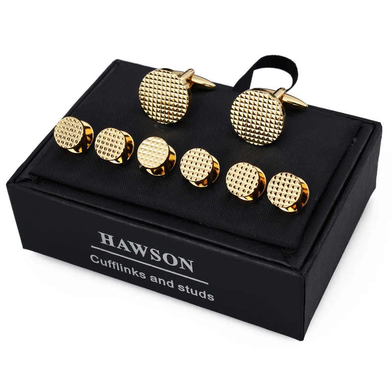 HAWSON простые металлические запонки и шпильки для мужчин модные круглые смокинги