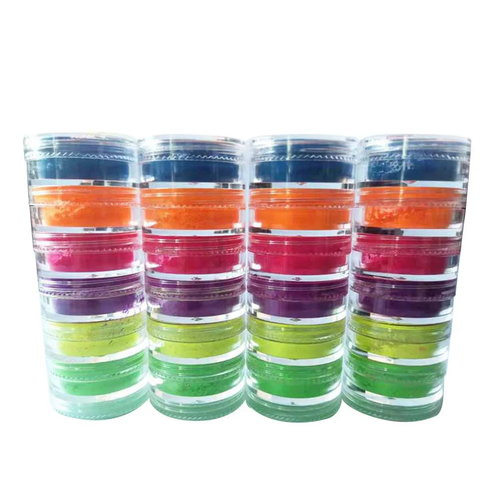 6 цветов пыль светящаяся фотоблестящая пудра для Ногтей Стойкий Блестящий