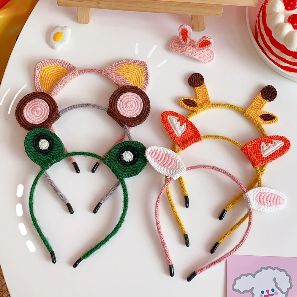 Повязка на голову с милыми мультяшными ушками животных для маленьких девочек