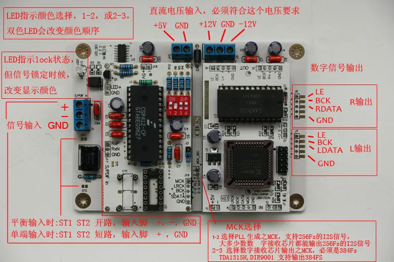 Последнее поступление плата драйвера TDA1540 поддерживает 256FS 384Fs I2S вход/использует