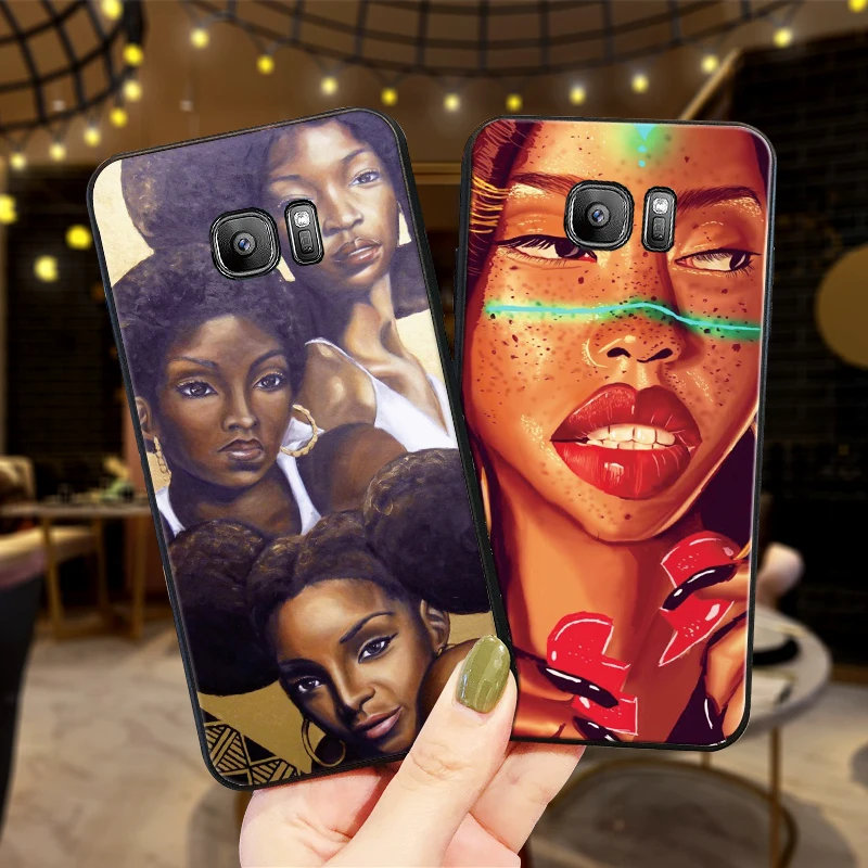 Чехол для samsung A10 A20 A30 A40 A50 A60 крышка A3 A5 6 2018 A8 A6 плюс MJ M40 Coque афро девочек черная