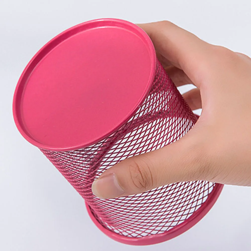 

10cm Mesh Metal Pen Pencil Brush Pot Holder Storage Container Office Desk Organizer Office Storage Pencil Holder