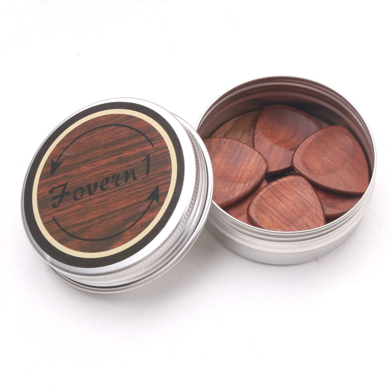 

Guitar Accessories Wood Guitar Pick Wooden Guitar Pick Box and Picks Guitar Pick Plectrum Storage Box One Box + Ten Picks
