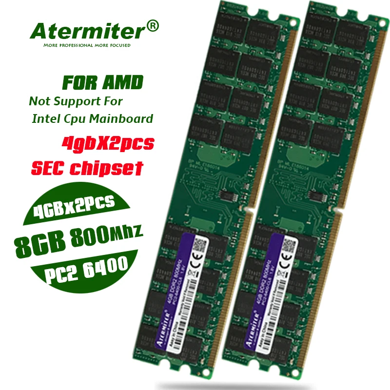 Новые 8 ГБ 2 шт. X 4 800 DDR2 PC2-6400 МГц для настольных ПК памяти DIMM Оперативная память 240