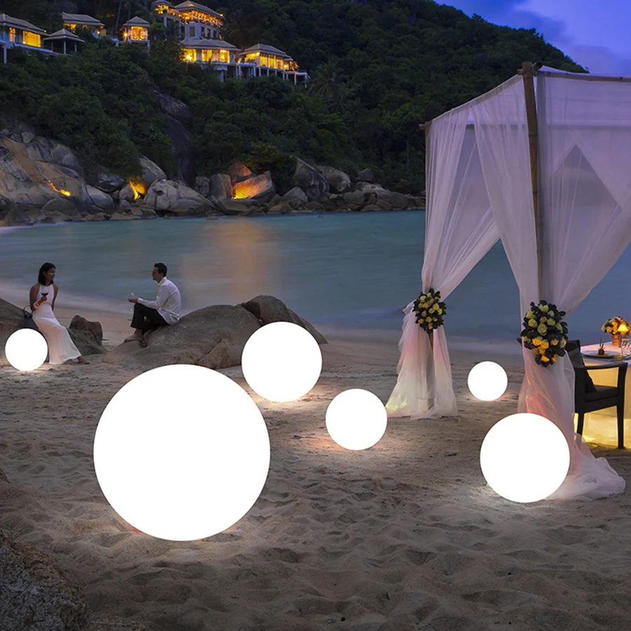 

25/30CM 16 Color Outdoor Garden Glowing Ball Light With Remote Patio Landscape Pathway Light LED Illuminated Ball Lawn Lamps