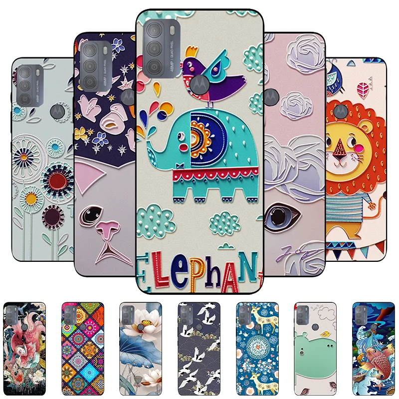 

3D Relief Case For Moto G50 Case Phone Cover For Motorola Moto G50 XT2137-1 Silicone Soft Cute Emboss Case for MotoG50 Ibiza