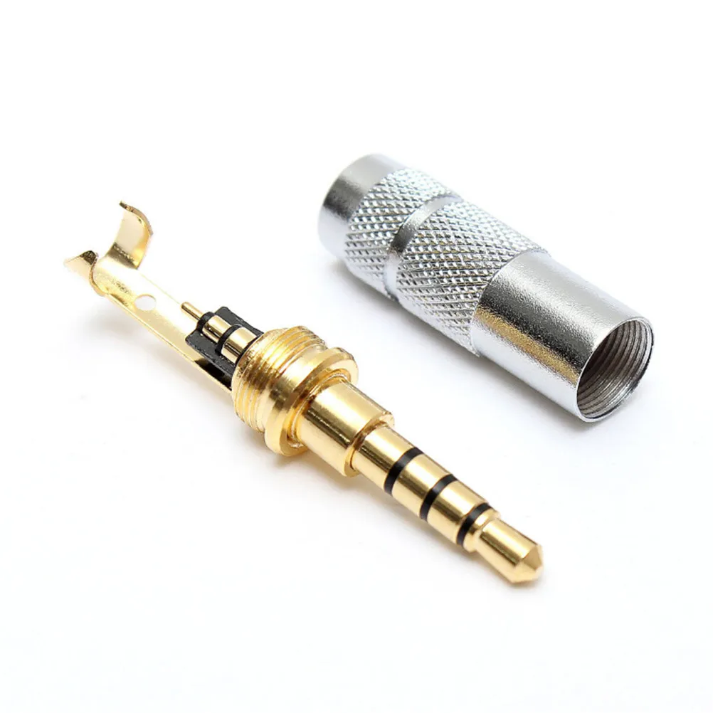 

4 Pole 3.5mm Stereo Headphone Male Plug Jack Audio Solders Connector
