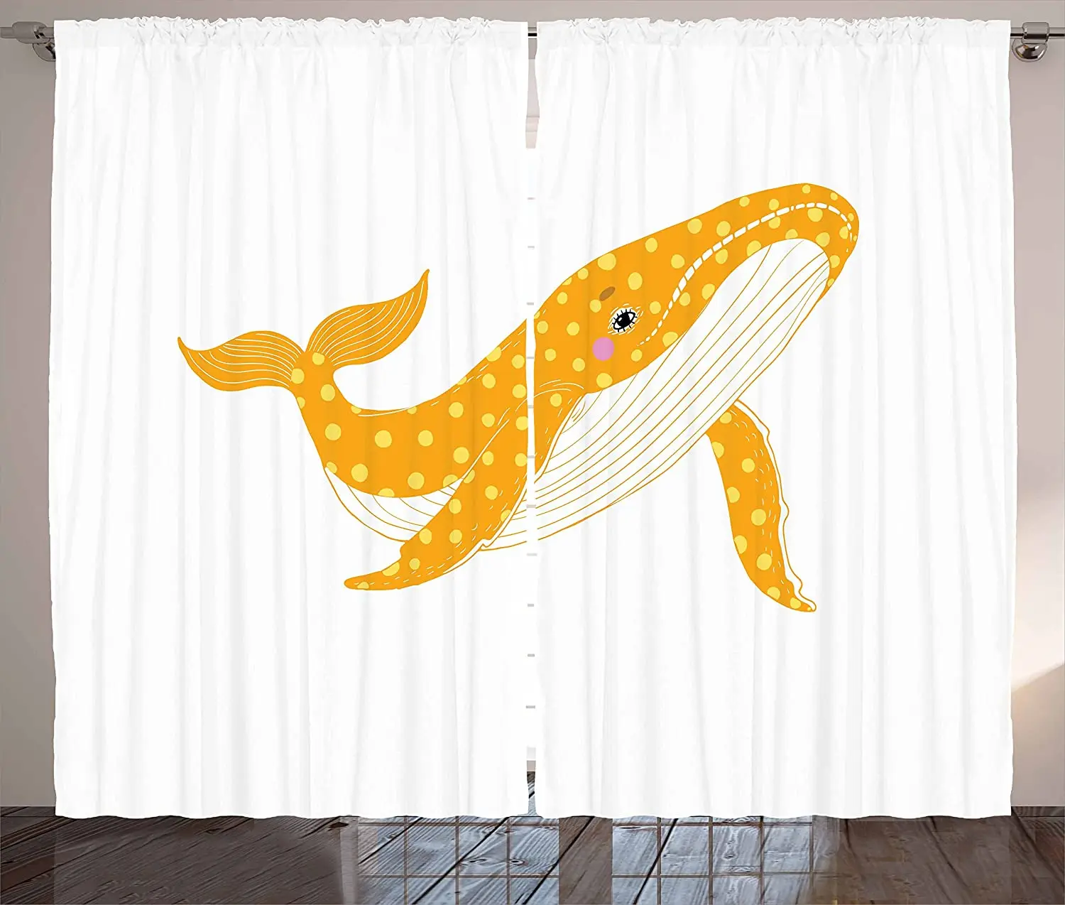 Шторы с китами для кухни занавески окон в гостиной спальне желто-белого цвета