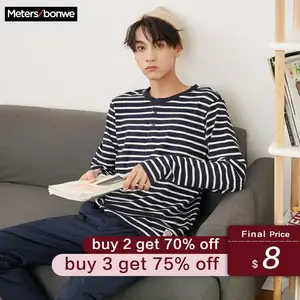 Metersbonwe осень-зима Мужская Высококачественная полосатая рубашка Harajuku Модные мужские толстовки