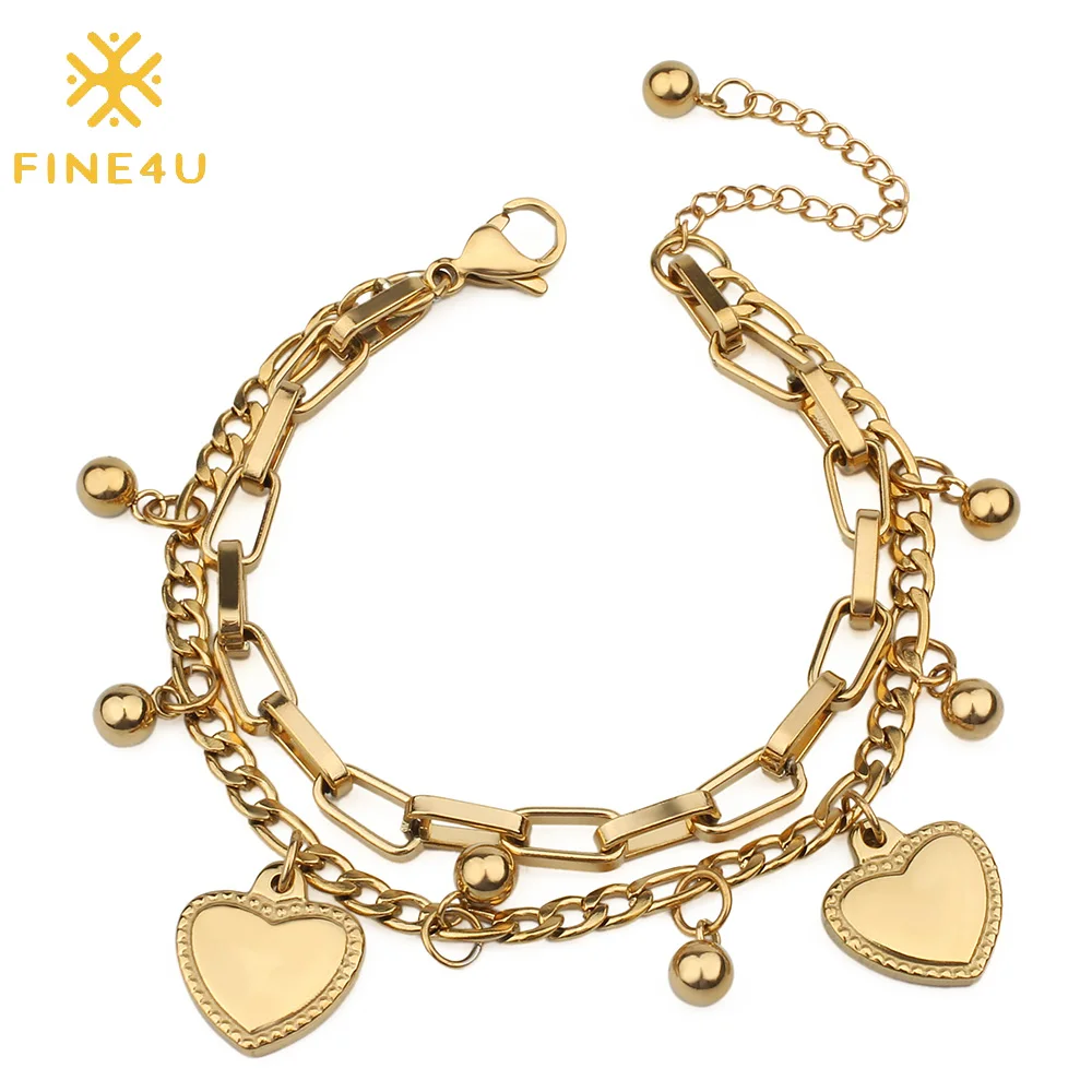 Двухслойный браслет цепочка Фигаро из нержавеющей стали|Цепочки и браслеты| |